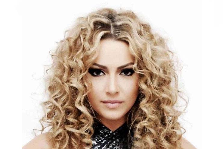 Spiral perm with blonde look