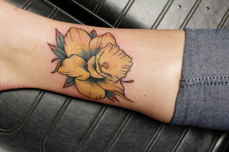 Realistic Daffodil Tattoo