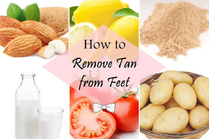 how to remove tan from feet