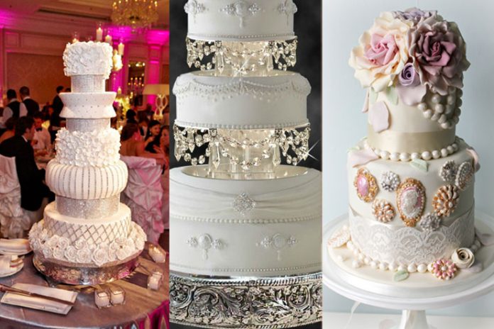 Bejeweled wedding cake