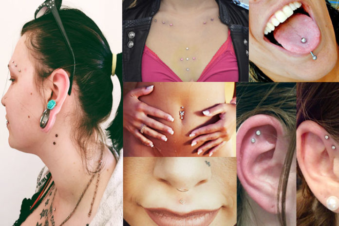 Different types of body piercings