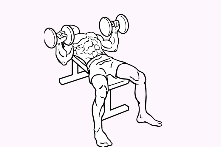 Dumbbell press- 10 reps