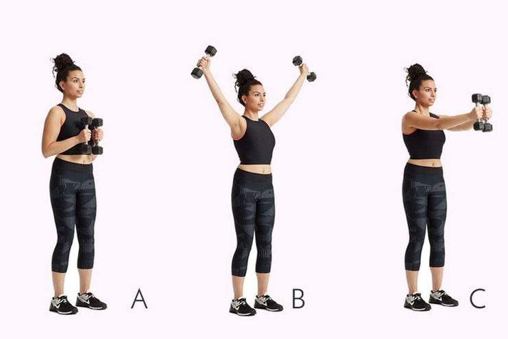 Dumbbell y raise- 10 reps