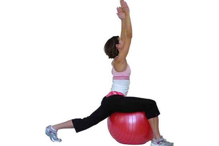 Warrior Posture on a stability ball