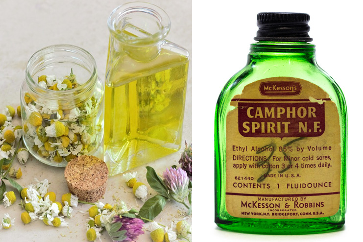 Chamomile oil and camphor oil