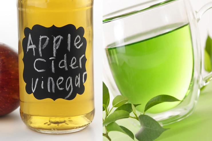 Green tea and apple cider vinegar toner