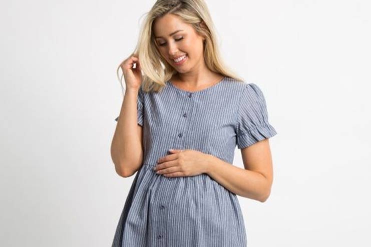 Front-Button-Maternity-Dres