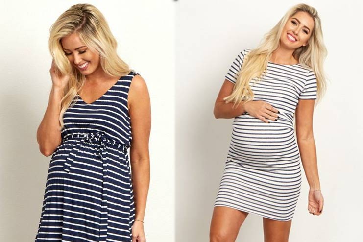 Striped-Maternity-Gown
