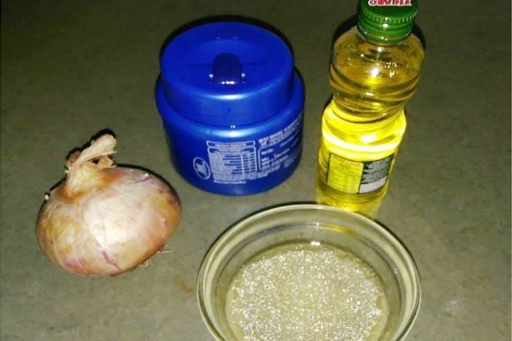 Onion Juice + Coconut Oil + Olive Oil