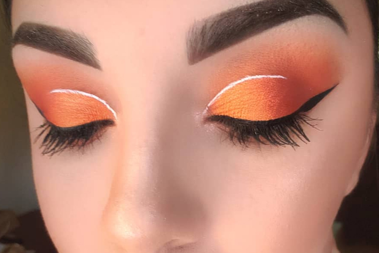 Smokey Orange Cut Crease Look