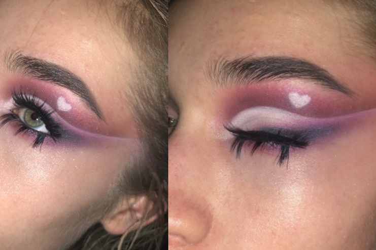 Pink Heart Cut Crease