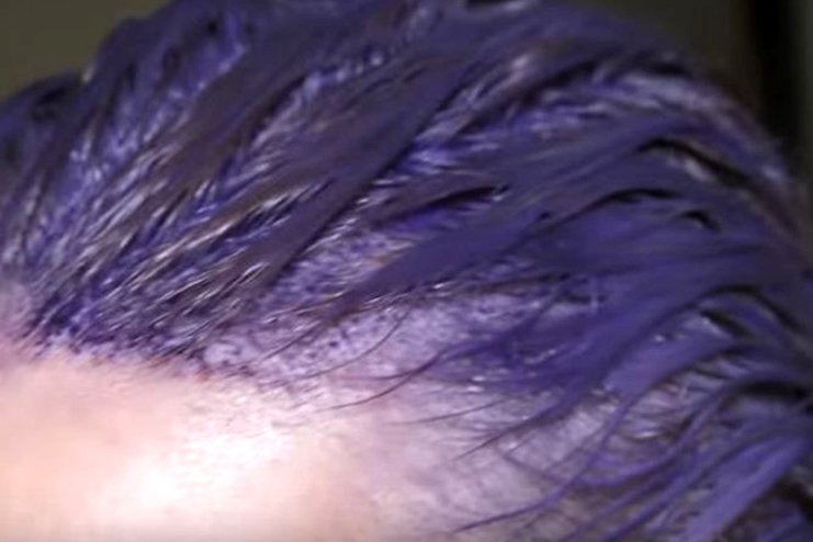 see that the color is purple on your hair