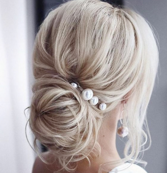 Pin Pearl Bridesmaid Hairstyle
