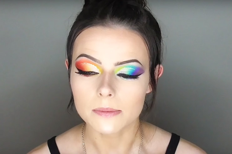 Rainbow Cut Crease Eye Makeup Look