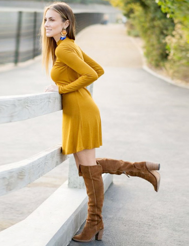 Mustard-Sweater-Dress