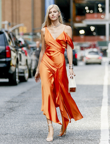 Satin-Orange-Dress