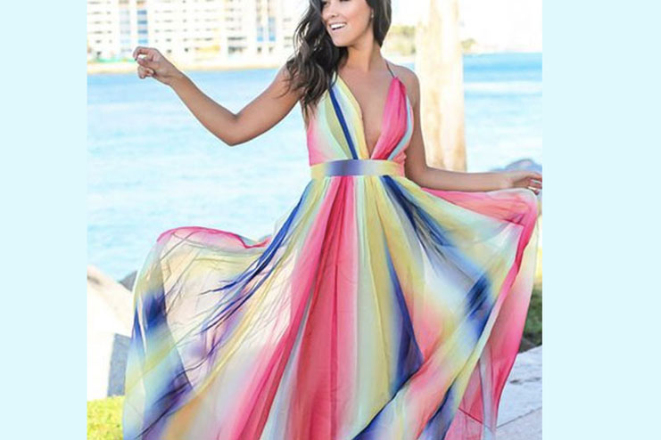 Flairy Multi Colored Gown