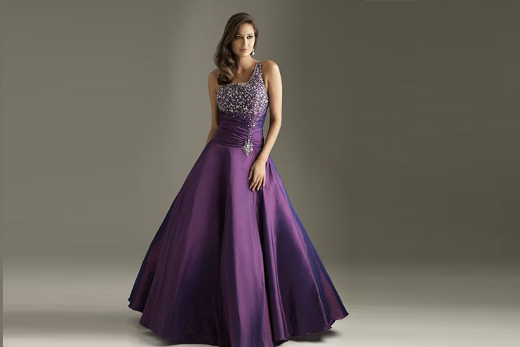 Grape Coloured Ball Gown Dress