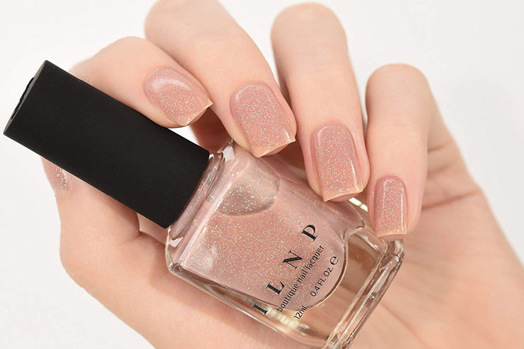 ILNP Sandy Baby Peach Beige Holographic Sheer Jelly Nail Polish
