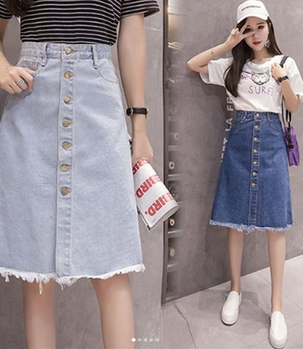 Long-Umbrella-Denim-Skirt