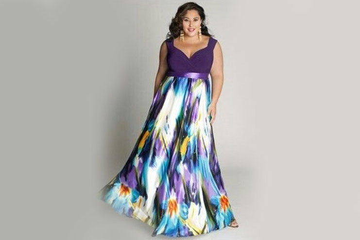 Purple Printed Gown
