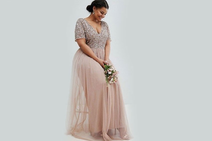 Shimmery Plus Sized Gown