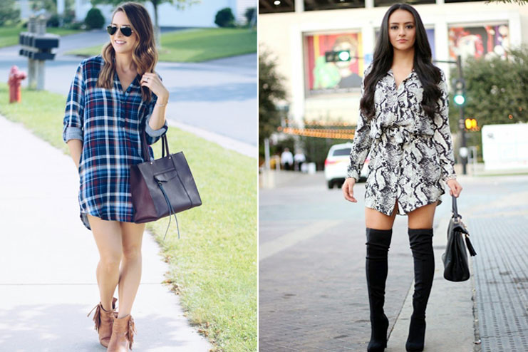 Beat Your Style With Boots And A Shirt Dress