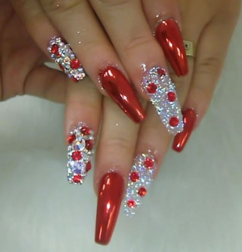 Bling Red Nail Art