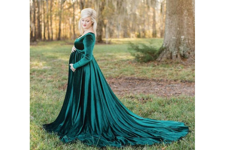 Hunter Green Velvet Dress