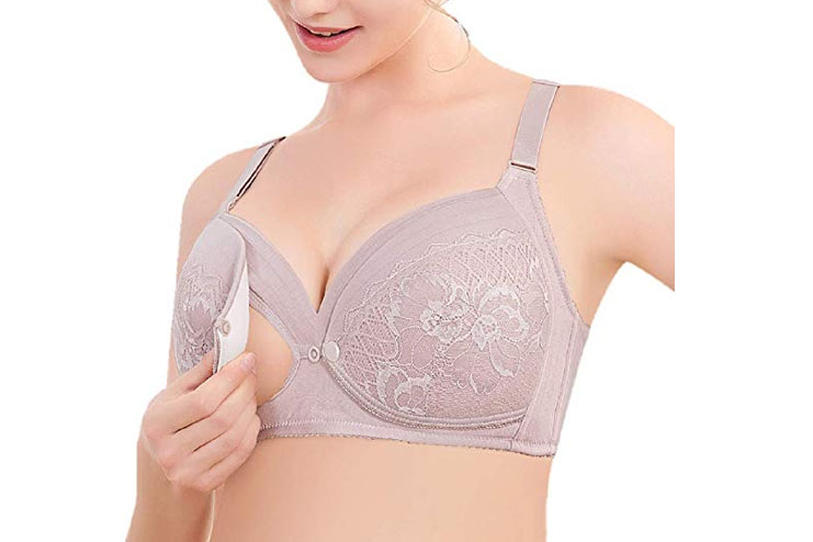 WonderMoms Wireless Lace Nursing Bra