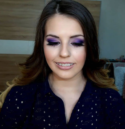 Pure Purple Eyeshadow For A Black Dress