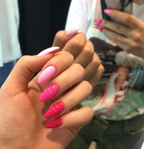 Colorful Pink Nails