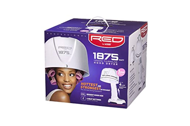 Kiss Red ProCeramic Tourmaline Hood Dryer Best for Fine Hair