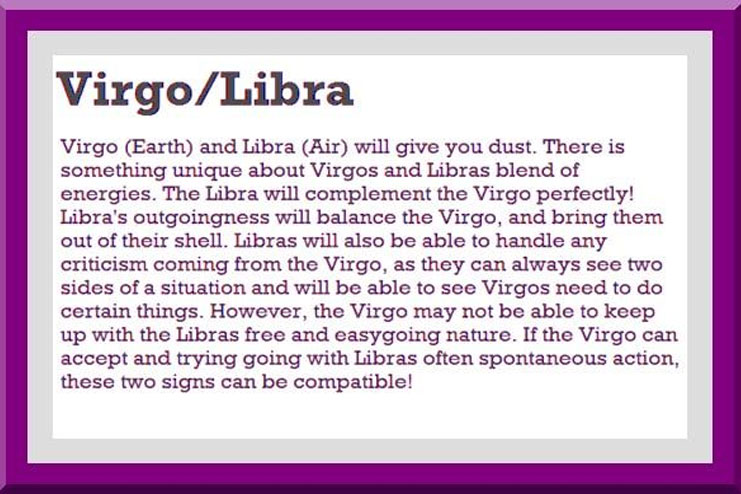 Libra And Virgo