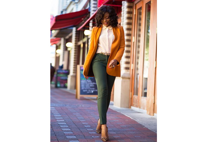 Mustard Yellow With Olive Green Pants