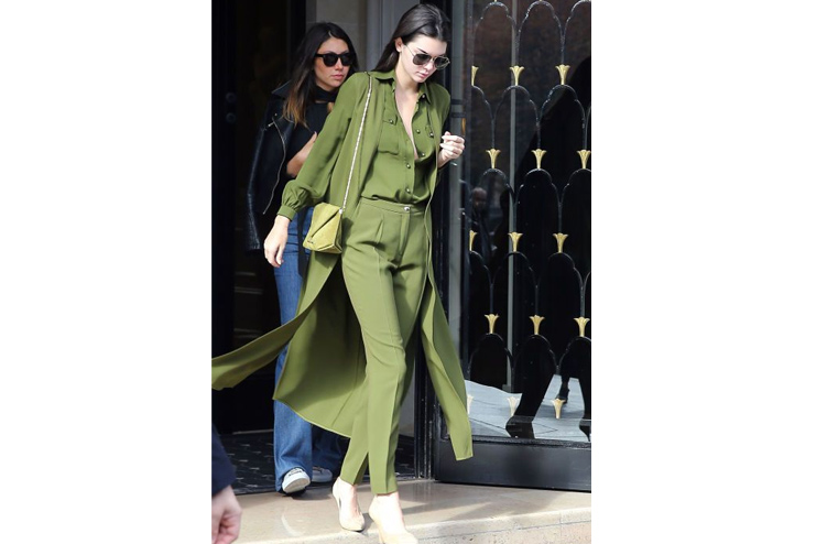 Olive Green Shirt Trench Coat And Jogger Pants
