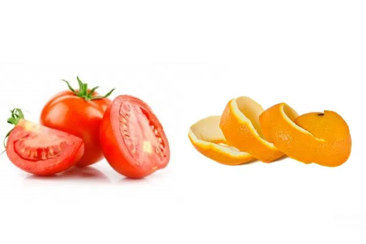 Orange peel and tomato juice
