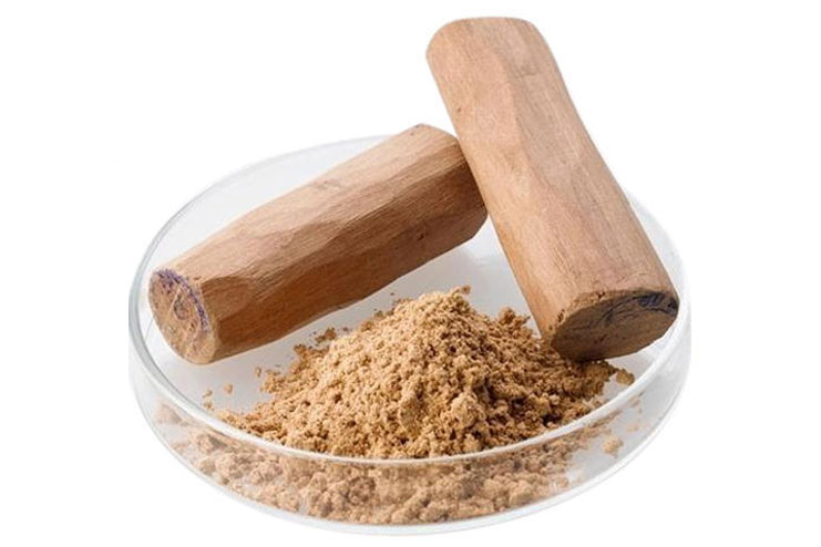 Orange peel sandalwood powder and lemon juice