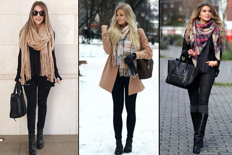 Scarf wrap with any outfit makes you warm in any weather