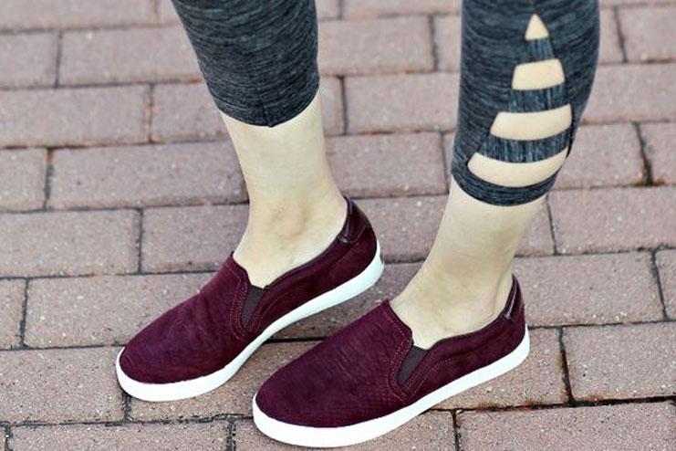 Wine Slip On Sneakers