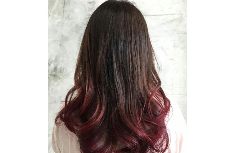 Burgundy brown hair color