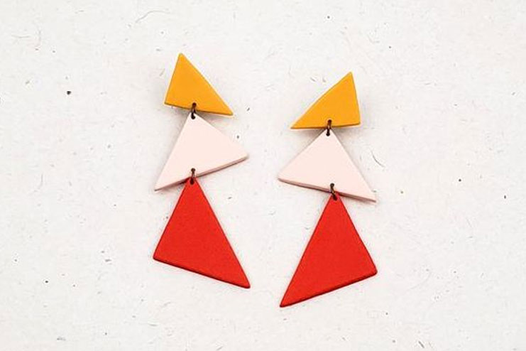 Geometric clay earrings