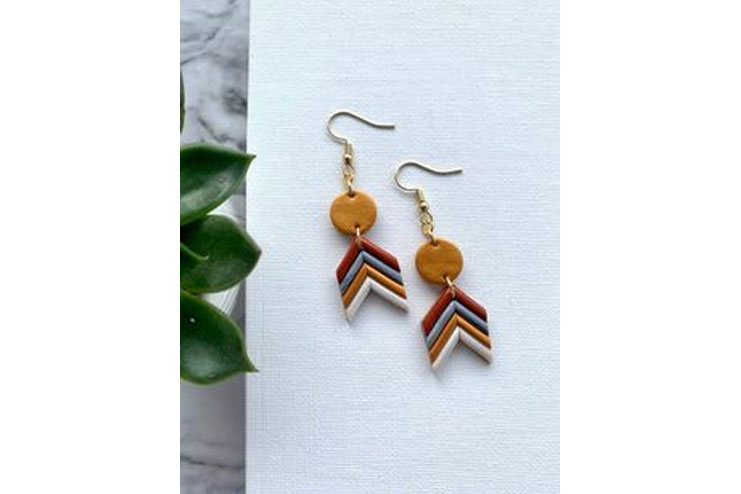 Multi hue clay earrings